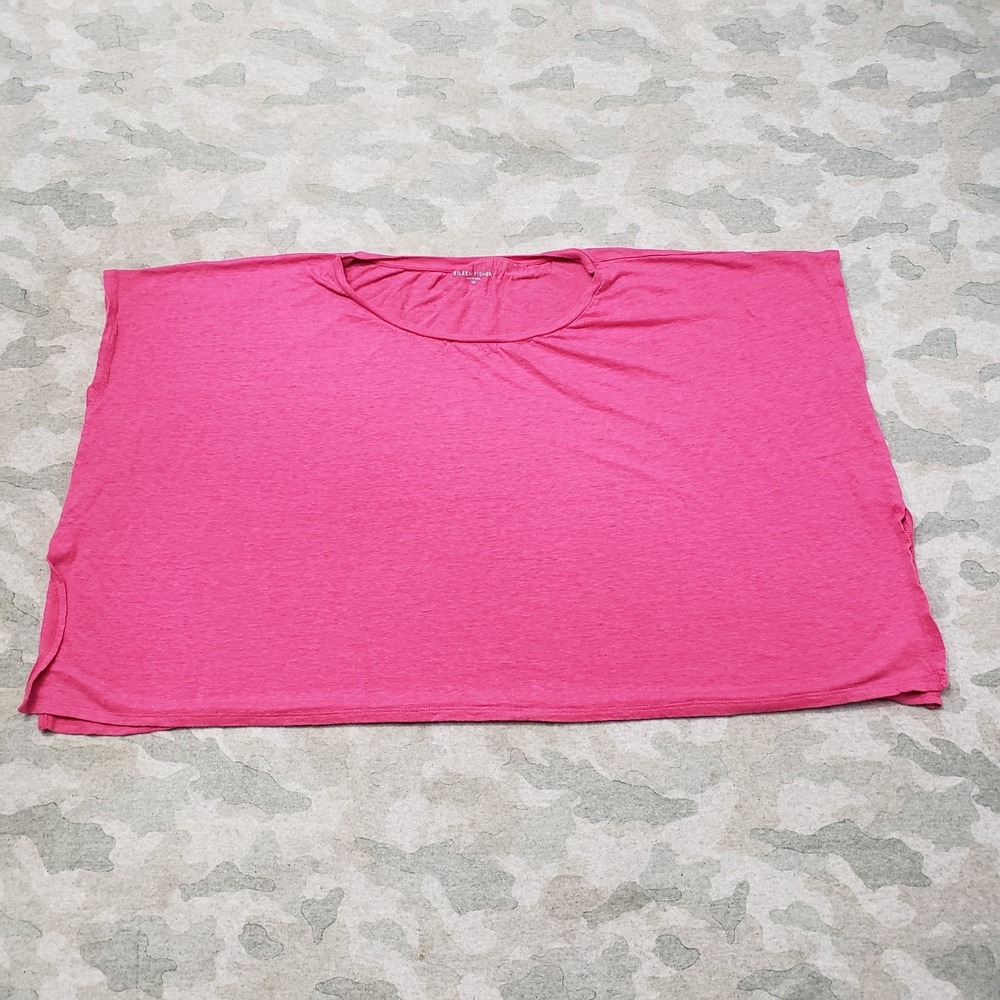 Eileen Fisher Top Womens XS Pink Linen Sleeveless‎